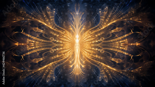 esoteric illustration of a glowing angel