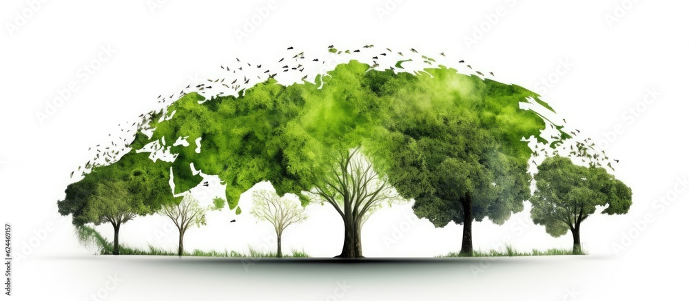 Obraz premium Conceptual green earth day with trees