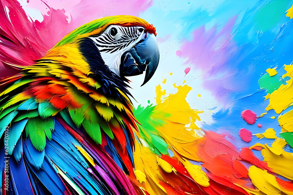 Obraz premium parrot illustration, Generative AI