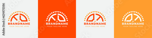 Letter DT and TD Sunrise  Logo Set, suitable for any business with DT or TD initials.