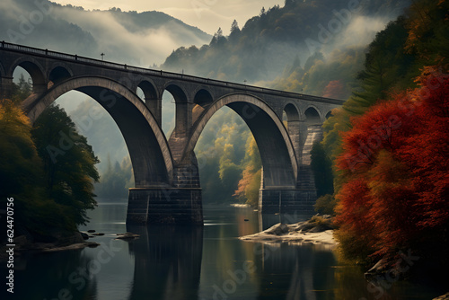 Arch Bridge Spanning over a Scenic River photo