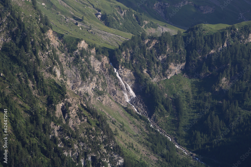 Naklejka premium Oldenschuss, waterfall below Oldenalp, Switzerland.