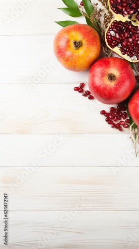 Festive decor of Rosh Hashanah, Jewish New Year. Generative AI