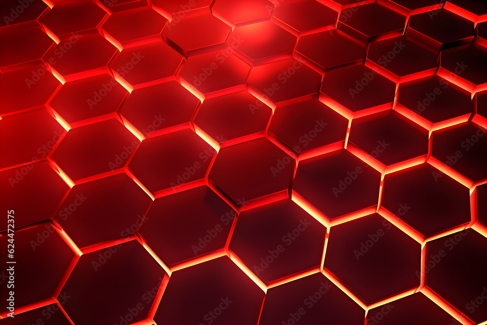 digital neon red hexagonal honeycomb background digital neon red hexagonal honeycomb background
