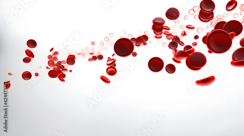 blood cells wave on white background, leukocytes, erythrocytes bloodstream