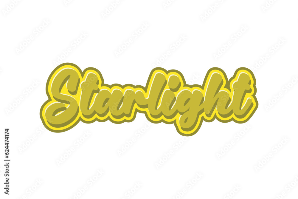 Starlight. Vector handwritten lettering isolated on white background. Starlight. Vector handwritten lettering isolated on white background.