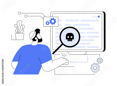 Malware analyst abstract concept vector illustration.