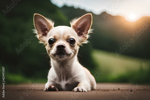 chihuahua puppy sitting on the floor © Awais05