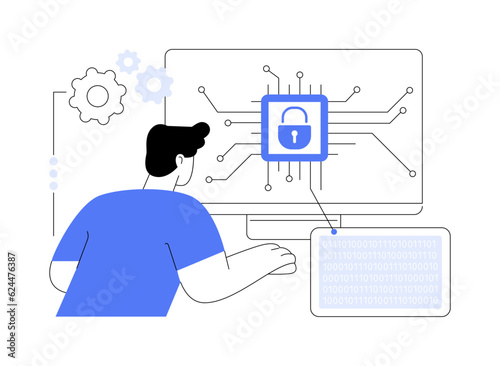 Encryption abstract concept vector illustration.