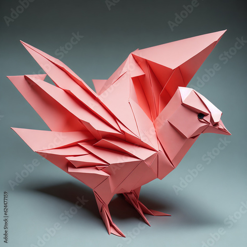 origami - The art of origami involves a set of symbols and instructions that are typically represented through diagrams or written instructions photo