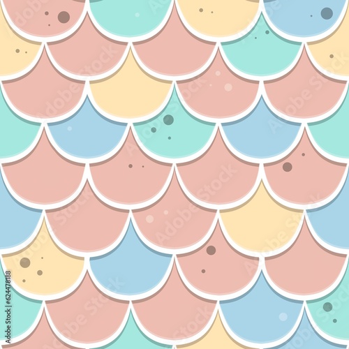 pretty pastel  mermaid scale seamless design for fabric printing or other repeating pattern printable products