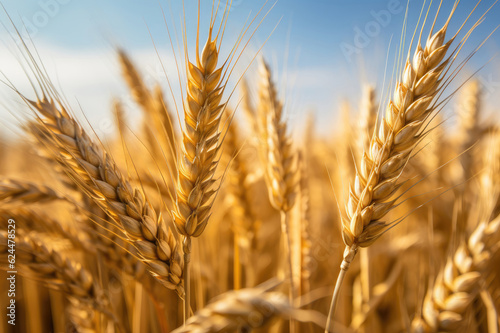 Wheat close-up on the field