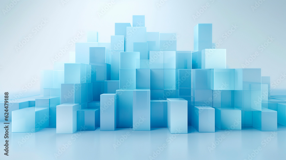 Abstraction blue cubes