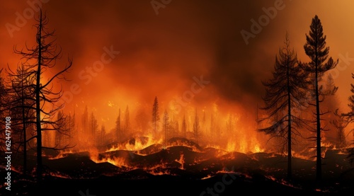 forest fires background stock photo