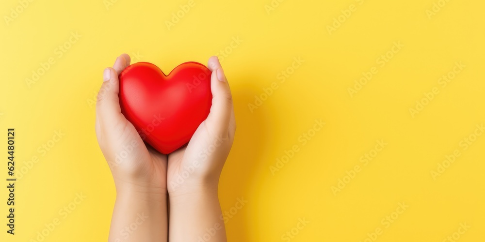 Young women hands holding red heart,health care, donate and family insurance concept,world heart day, world health day, CSR responsibility, adoption foster family, hope, gratitude, kind, generative ai Young women hands holding red heart,health care, donate and family insurance concept,world heart day, world health day, CSR responsibility, adoption foster family, hope, gratitude, kind, generative ai