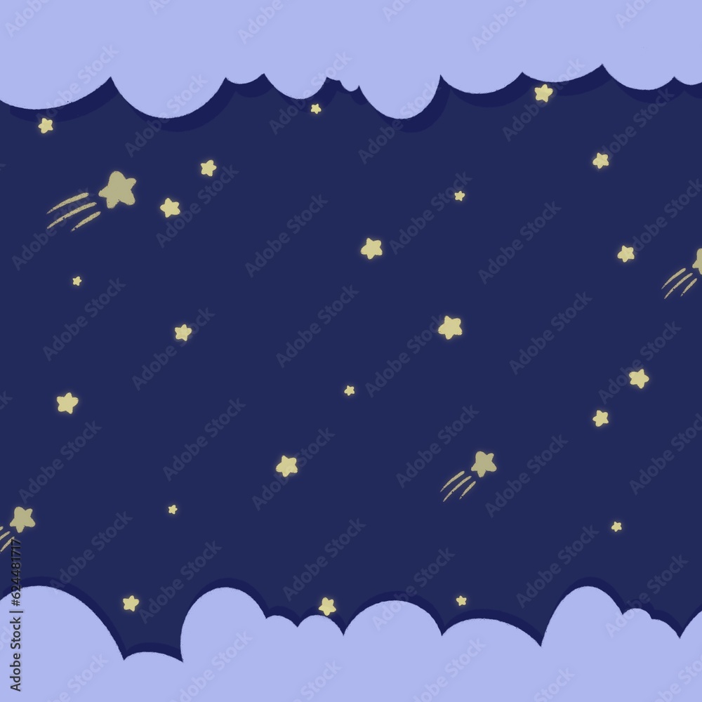 Dark sky with shining stars 