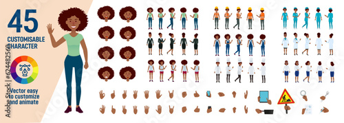 Customisable character set - 45 women poses and outfits easy design and animation