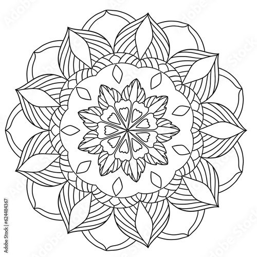 Flower mandala picture  white background. ethnic decorative elements
