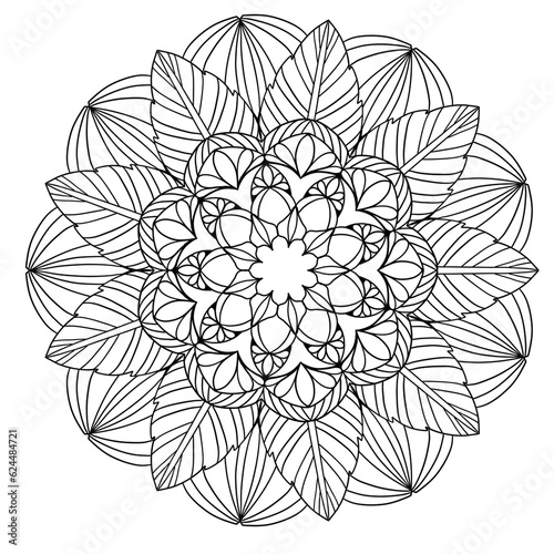 Flower mandala picture  white background. ethnic decorative elements