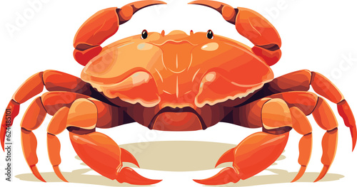 Crab isolated on white background.crab vector on sand color background, perfect for wallpaper or design elements.GenerativeAI. © JewJew