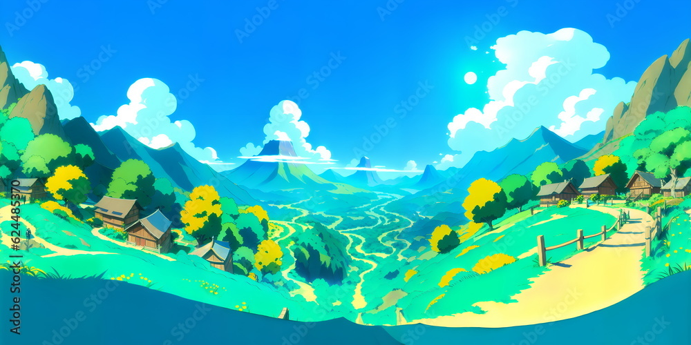 Fototapeta premium Beautiful beach in anime-style