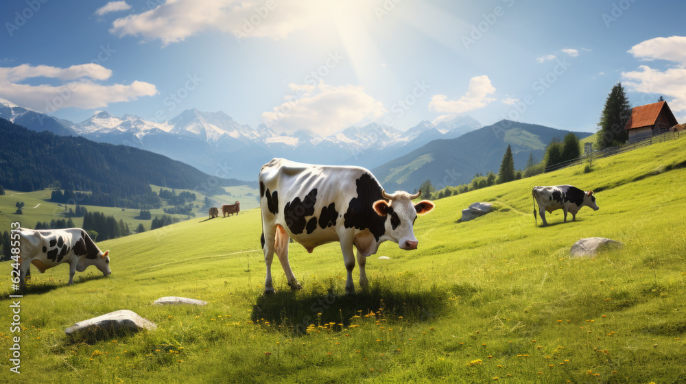 Outdoor Argiculture Environment of Cows on a field Outdoor Argiculture Environment of Cows on a field