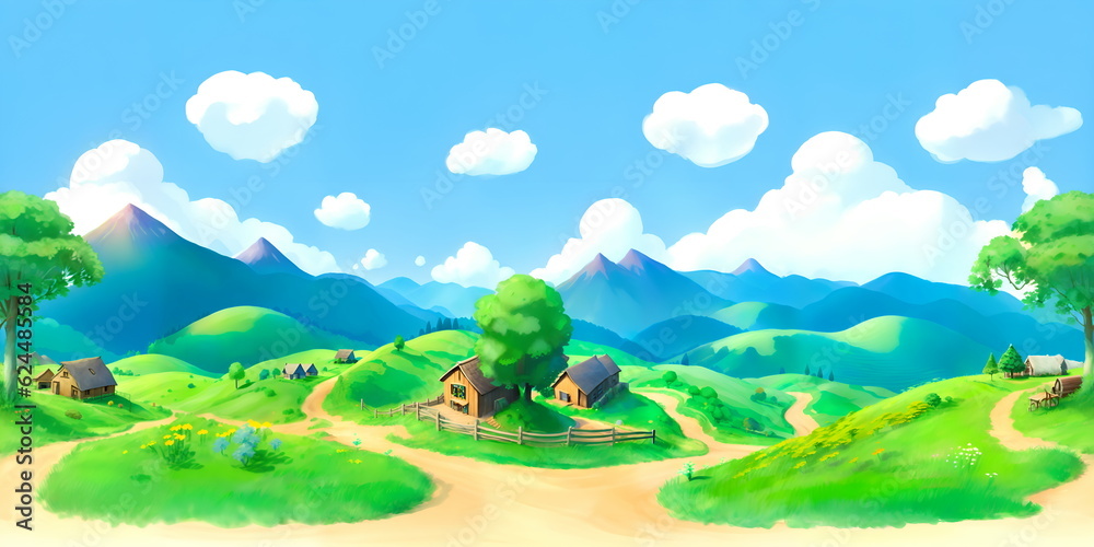 summer landscape with mountains