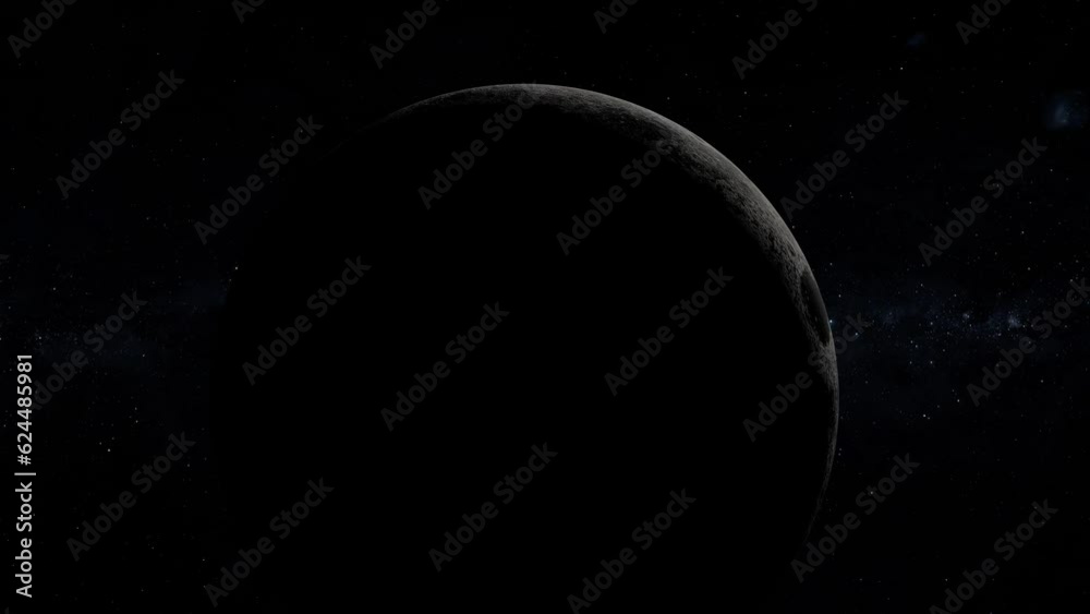 new moon seen from space new moon seen from space