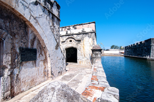 old fortress walls and water