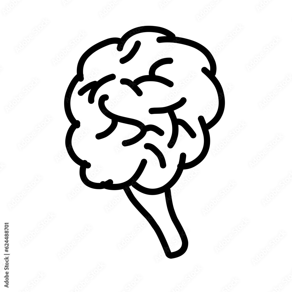 Human Brain Medical Vector Icon Illustration 