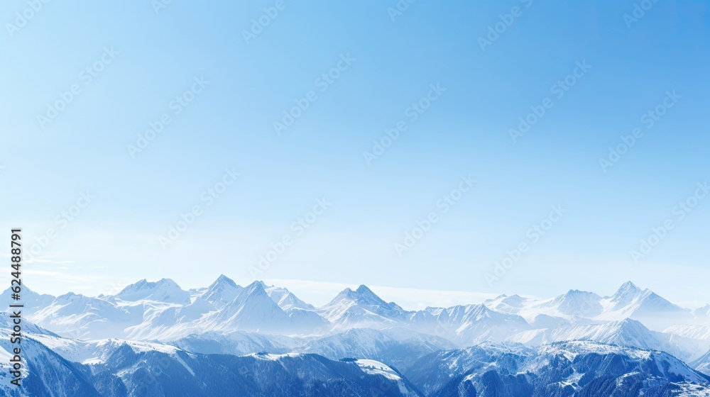Snow-capped mountains against a clear sky