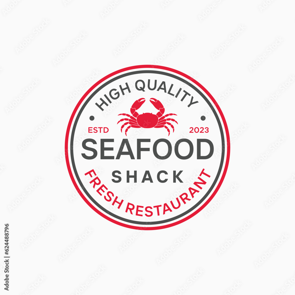 classic crab claws for seafood restaurant vintage retro logo design