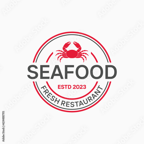 classic crab claws for seafood restaurant vintage retro logo design