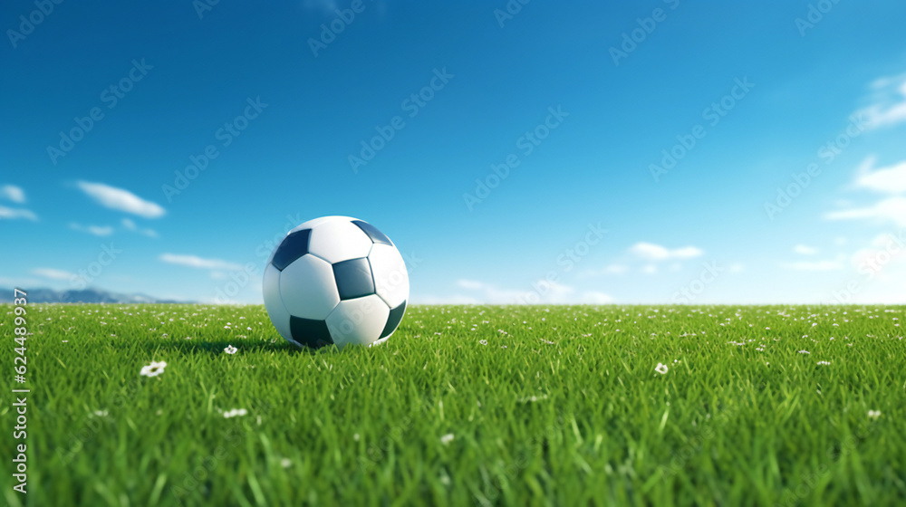 Fototapeta premium soccer ball on grass