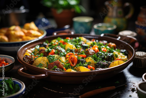 Tagine with vegetables and herbs
