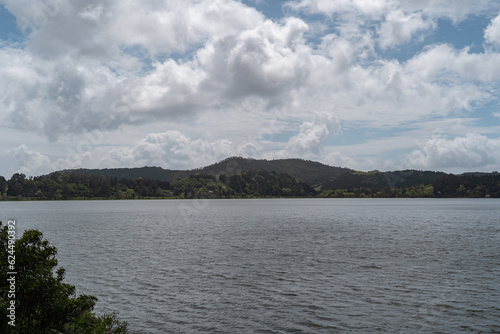 Walking around Furnas lake in the Azores.