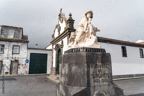 Beautiful black and white churches on Sao Miguel the Azores of Portugal. 