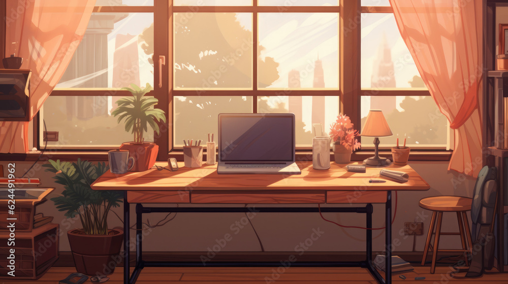 Beautiful lofi style indoor interior environment Beautiful lofi style indoor interior environment