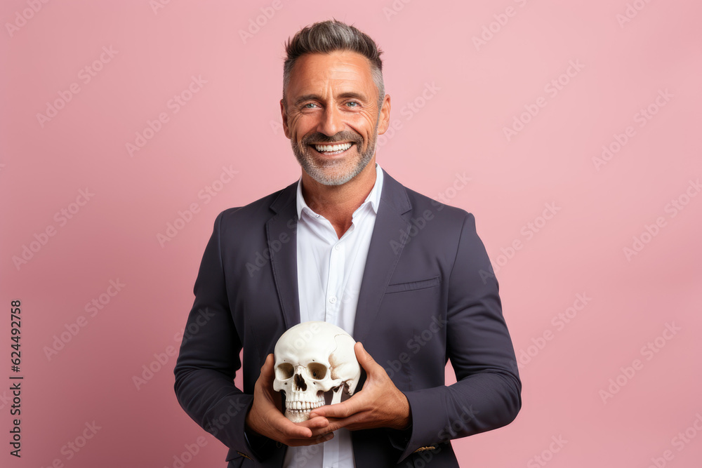 Medical Diagnosis and Expertise: Professional Healthcare Worker Demonstrates Knowledge While Holding a Human Skull Model
Medical Diagnosis and Expertise: Professional Healthcare Worker Demonstrates Knowledge While Holding a Human Skull Model