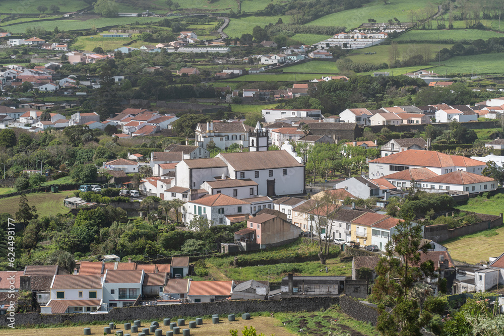 Little white village on Sao Miguel island in the Azores. 