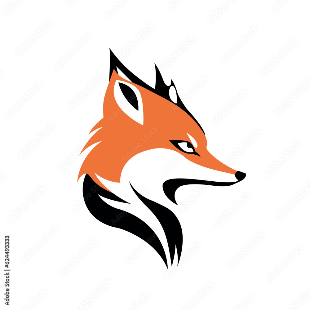 Obraz premium Fox head tattoo - vector image
