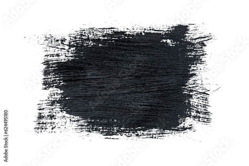 Black acrylic paint, ink brush stroke, brush, line, art. Clean artistic design stripe elements. Isolated Hand Drawn PNG Texture. Transparent background.