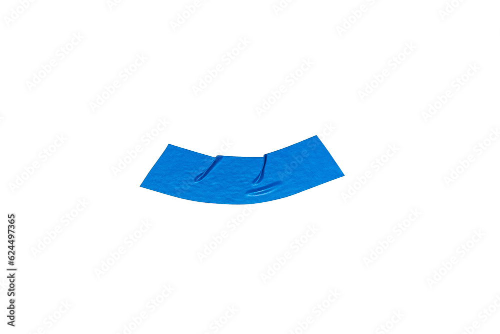 Isolated Blue wrinkled adhesive tape pieces. Strips of insulating tape on transparent background. PNG for design collage overlay. Torn plastic tape. Isolated Blue wrinkled adhesive tape pieces. Strips of insulating tape on transparent background. PNG for design collage overlay. Torn plastic tape.