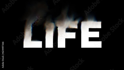 Money word dissolving like smoke animation