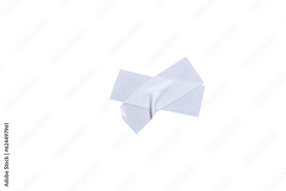 Isolated White wrinkled adhesive tape pieces. Strips of insulating tape on transparent background. PNG for design collage overlay. Torn plastic tape. Isolated White wrinkled adhesive tape pieces. Strips of insulating tape on transparent background. PNG for design collage overlay. Torn plastic tape.
