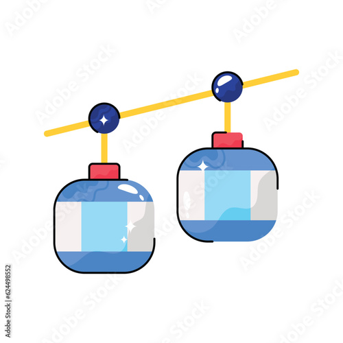 Funicular doodle vector filled outline Sticker. EPS 10 file