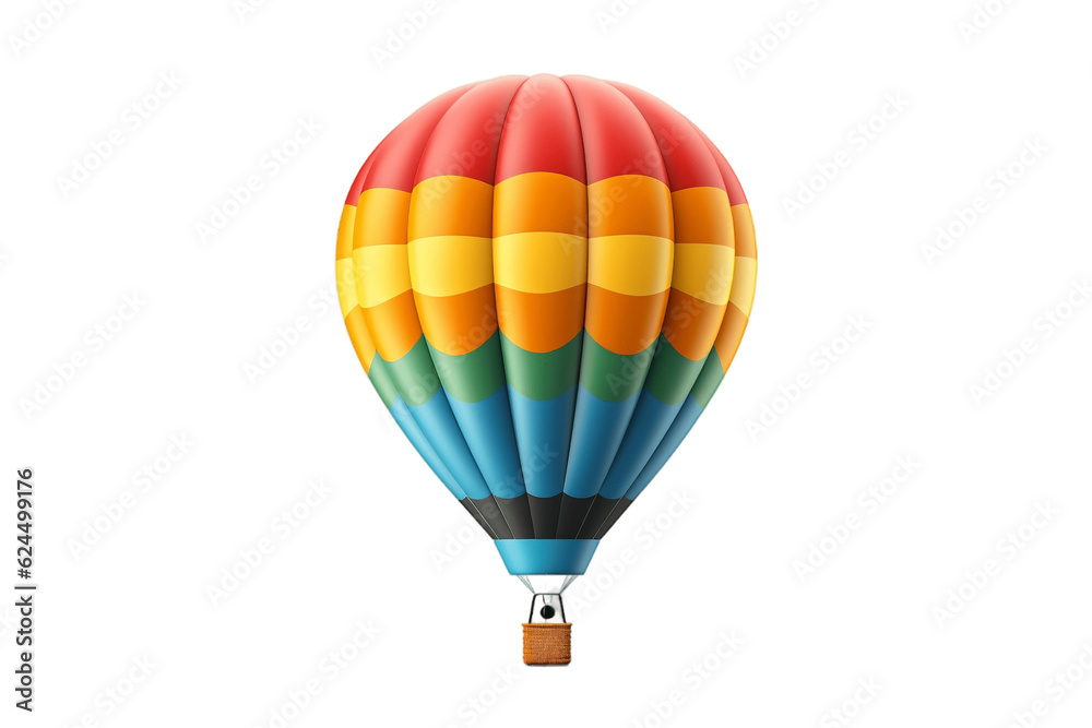 Hot Air Balloon Isolated on Transparent Background. AI