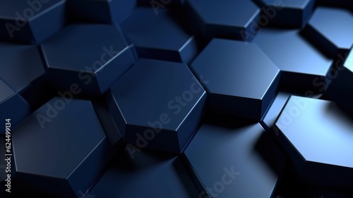 Hexagon nanotechnology Molecular Grid Dark Background, vector illustration.