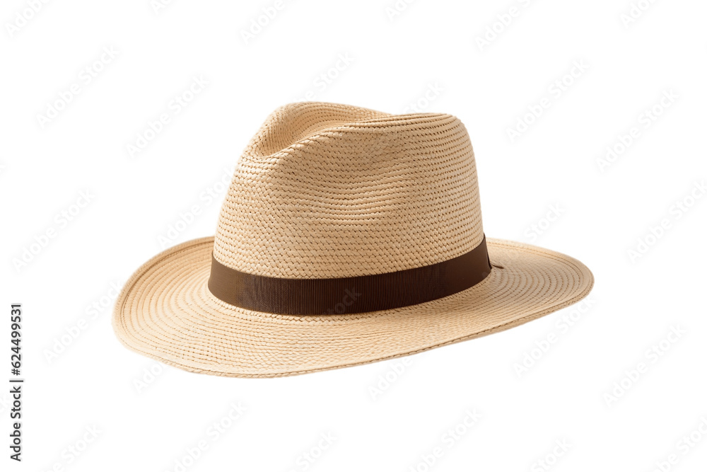 Straw Hat on Transparent Background. AI