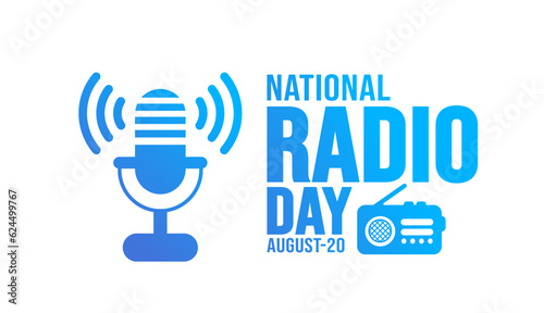 National Radio Day background template. Holiday concept. background, banner, placard, card, and poster design template with text inscription and standard color. vector illustration.